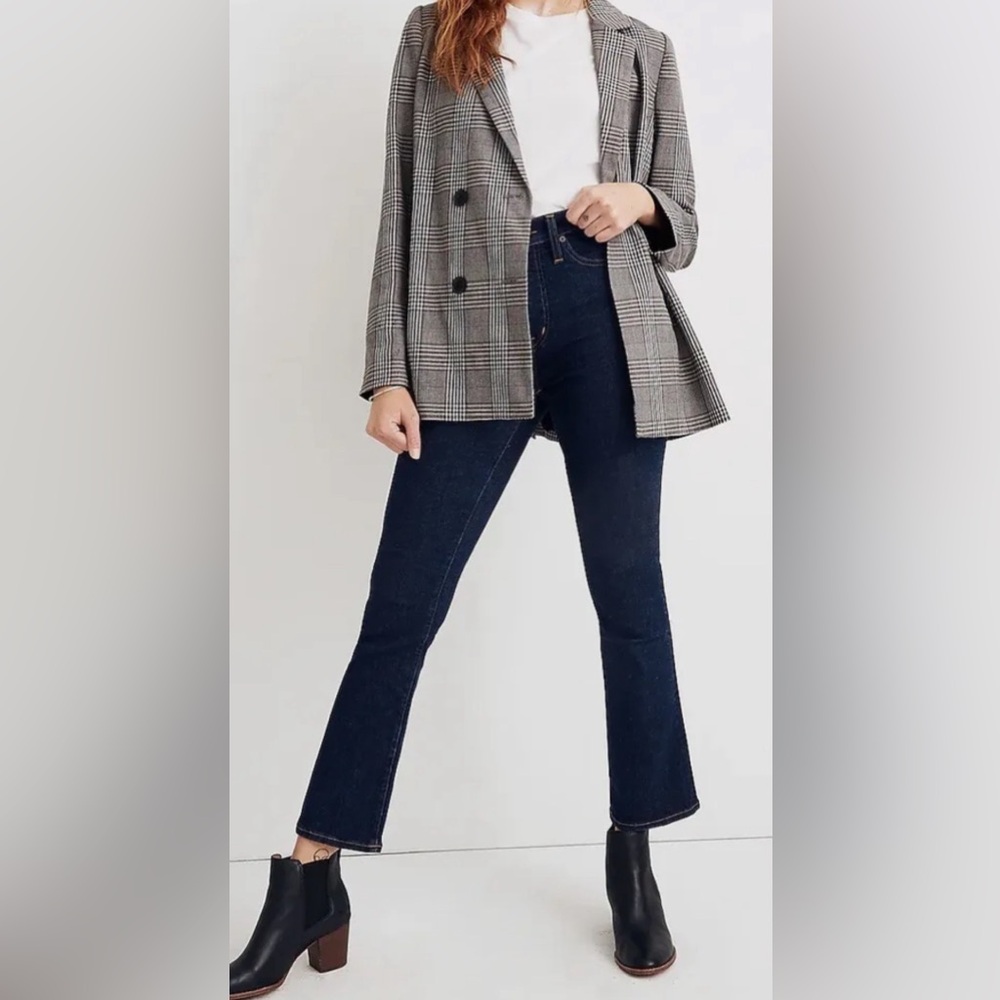 Madewell Double Breasted Plaid Oversized Blazer size M
